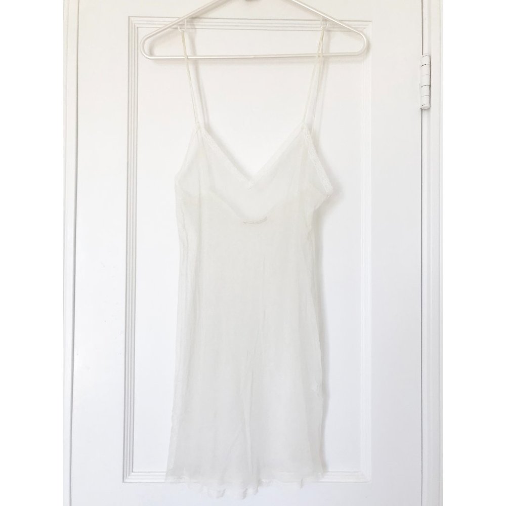 Prada Vintage Ivory Mesh Slip Late 1990s-Early 2000s Y2K XS Nightgown Chemise